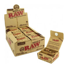 RAW Rolls and Tips 3 meters rolls and pre rolled tips