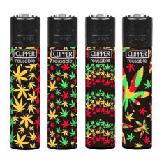 Clipper Jamaican Pattern Clipper Jamaican Pattern μαύρος αναπτήρας με πολύχρωμα φύλλα κάνναβης