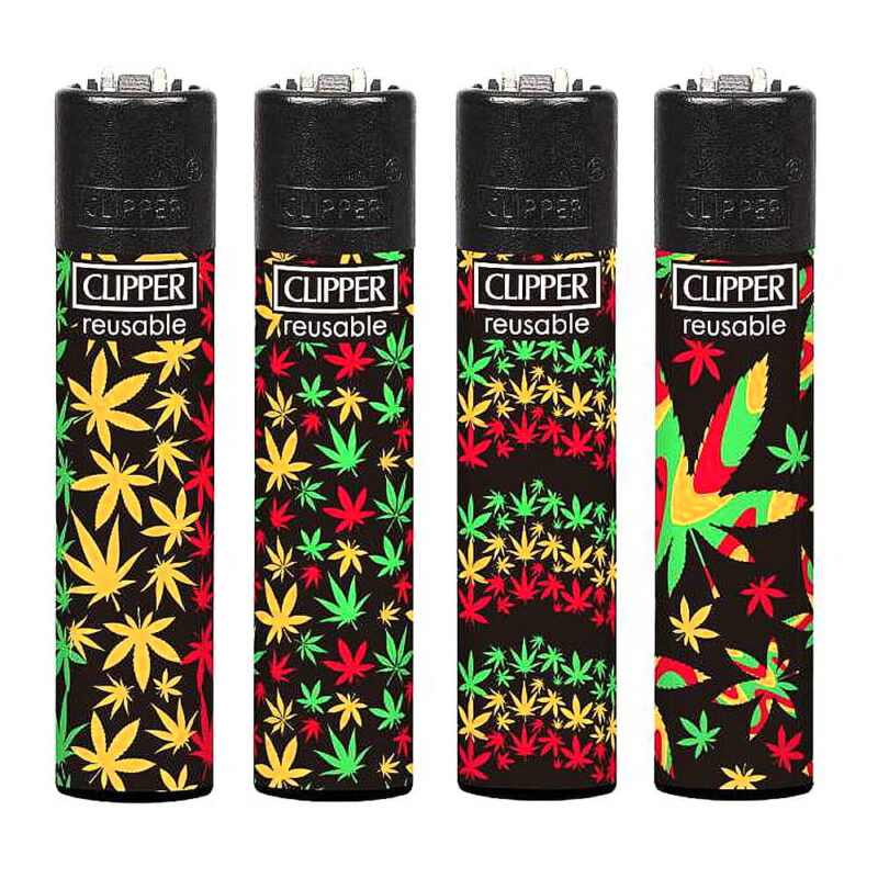 Clipper Jamaican Pattern Clipper Jamaican Pattern μαύρος αναπτήρας με πολύχρωμα φύλλα κάνναβης