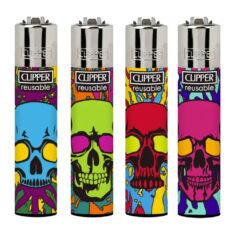 Clipper Lighters Colorful Skulls