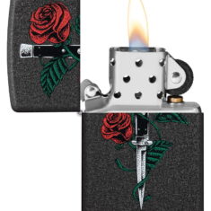 Zippo Rose Dagger Tattoo Design