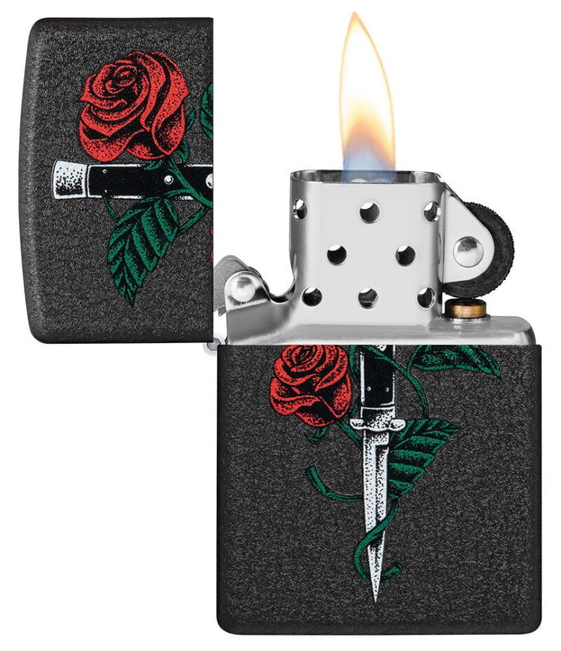 Zippo Rose Dagger Tattoo Design